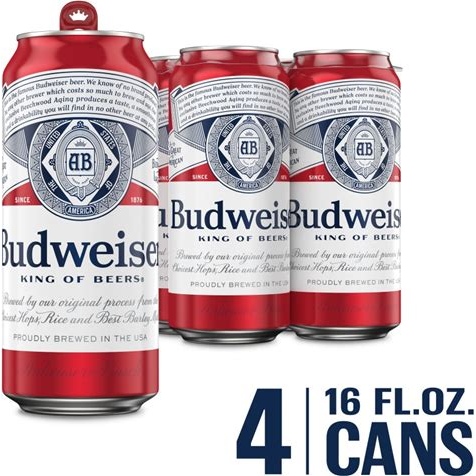 Budweiser 4PK 16OZ Can