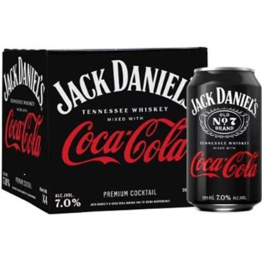 Jack Daniel Coca Cola RTD SNGL/4PK