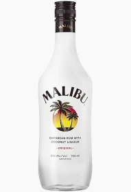 Malibu Coconut Rum 750ML Glass