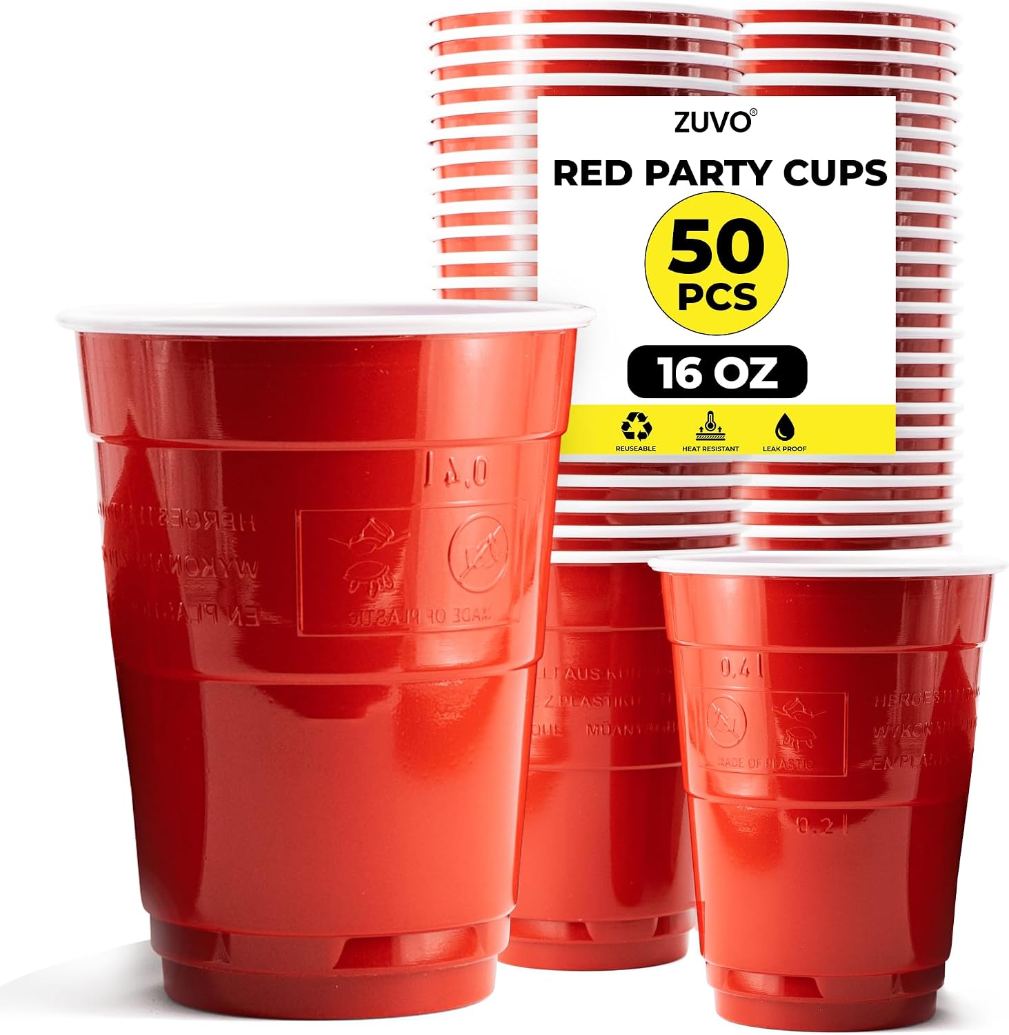 Party Cups 16OZ Red 15CT
