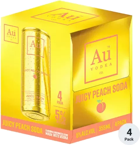 Au Vodka Cans Peach 4PK