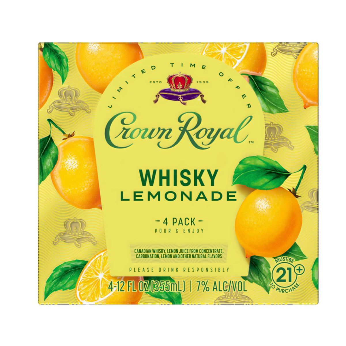 Crown Royal Whiskey Lemonade 4PK